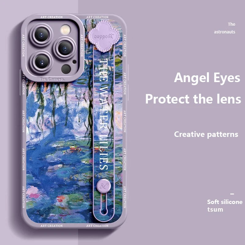 Luxurious Wrist Band Bracket Phone Case Applicable Iphone16 11 12 13 14  15 Pro Max Mini 7 8 Plus Xr Xs Max Anti-fall Silicone S