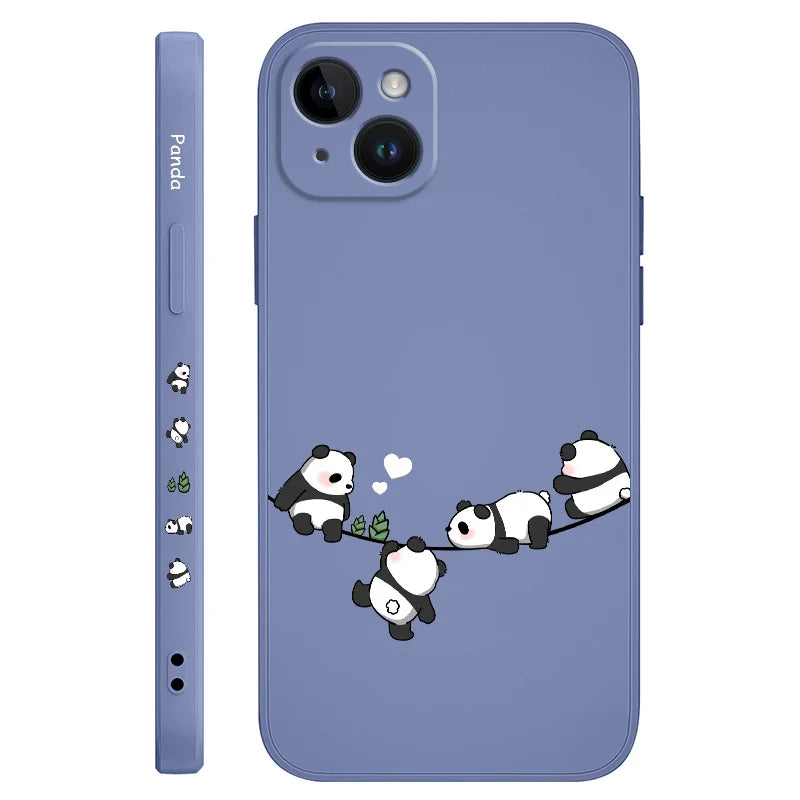 Baby Panda Phone Case For iPhone 17 17 Air 16 15 14 13 12 11 X XR XS Plus Pro Max Mini Silicone Cover