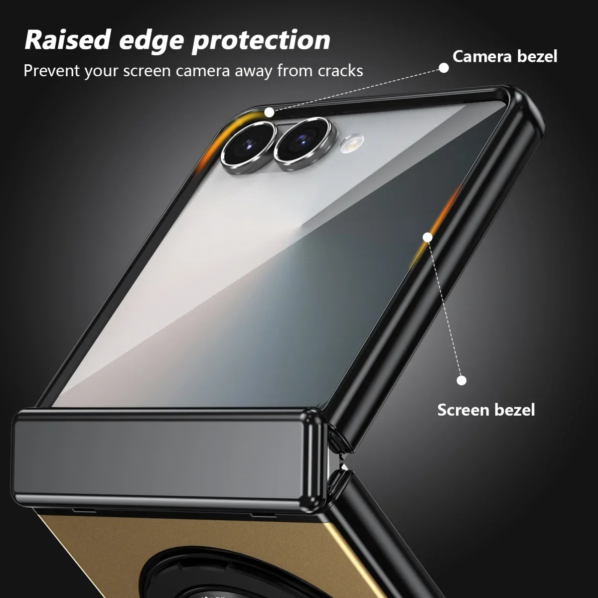 360° Rotating Ring Stand Magnetic Hinge Protective Phone Case for Samsung Galaxy Z Flip 8 7 FE 6 5 4 3 with Screen Film Cover