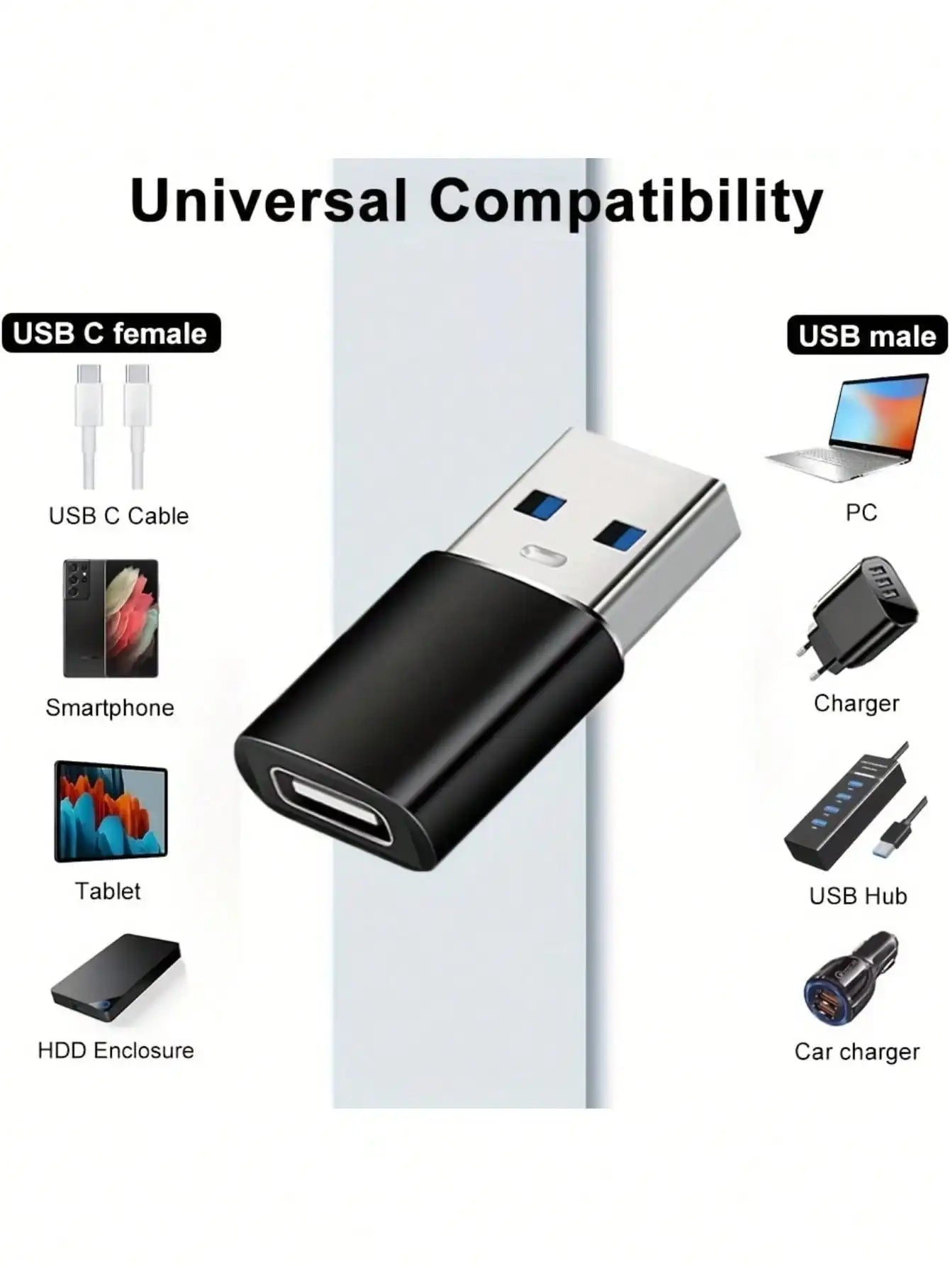 8pcs USB-C Adapter Set: USB 3.0 OTG, Micro USB To USB-C, Fashionable Black Metal Surface - Compatible With MacBook Pro, Smartphones, Laptops, PCs, USB Adapter