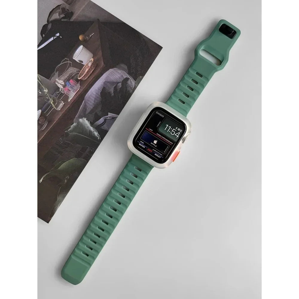 Silicone Case+Strap for Apple Watch Ultra3 49mm Series 11/10 42mm 38 44mm 40mm 45mm 41mm Bracelet Cover for iWatch Series 8 9 7