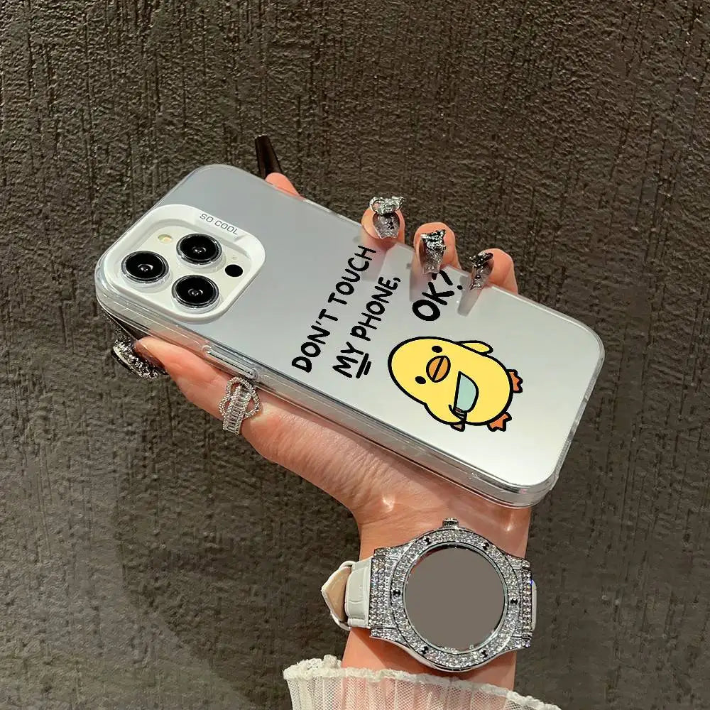 Duck Dont Touch My Phone Phone Case For iPhone 17,16,15,14,13,12,Pro,Max,Plus,E,SE4,Air,Mini Colorful IMD Box
