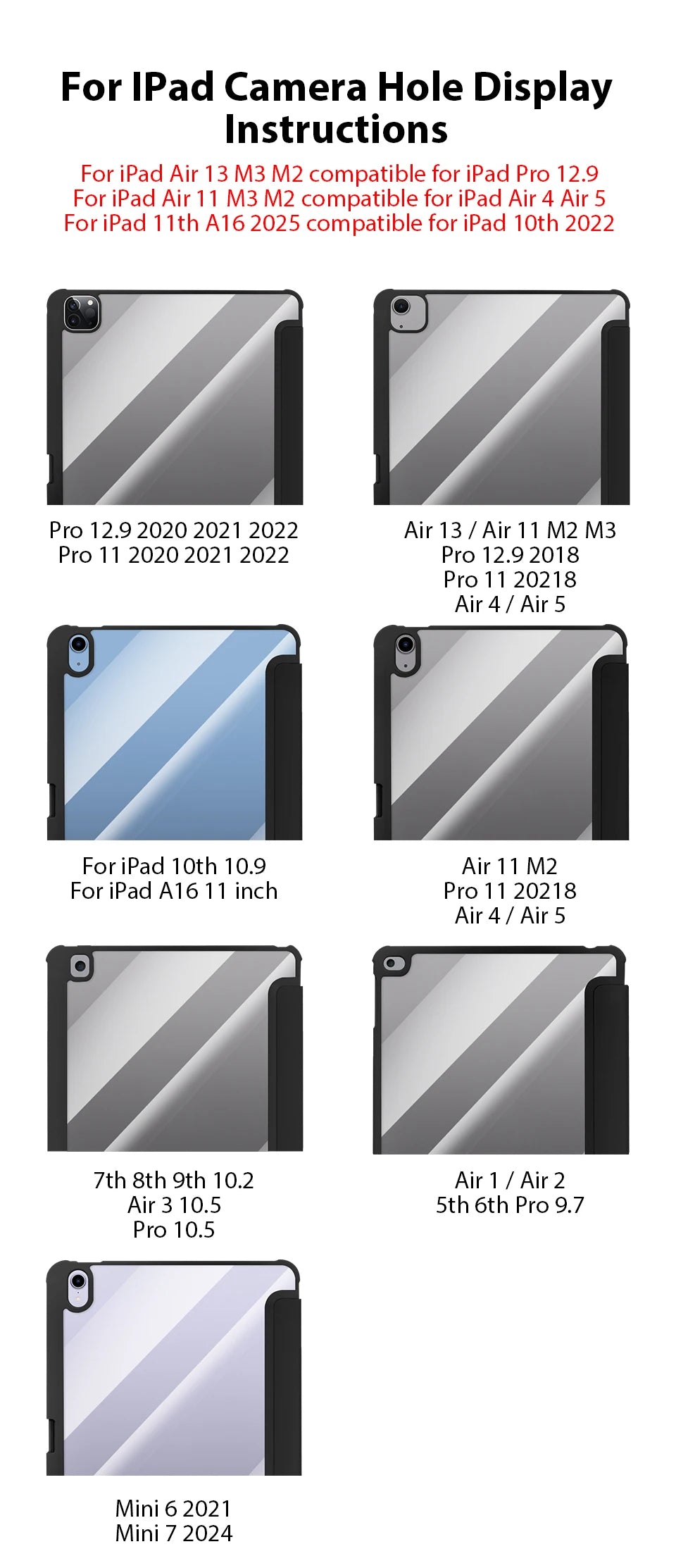 For iPad A16 Case Pro 11th M5 M4 12.9 10 9 9th 10th Generation For Ipad Air 13 11 M3 M2 5 4 Mini 7 6 2025 10.9 Protective Cover