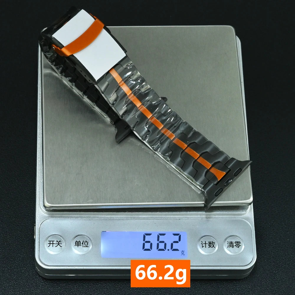 Titanium Strap for Apple Watch Series 12 11 10 46mm Ultra4/3/2/1 49mm Titanium Orange Band for IWatch 9 8 7 45mm 6 5 4 SE 44mm