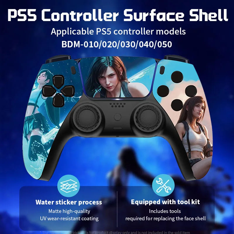 Redesigned and Replaced Front Shell Touchpad Compatible with PS5 Controller BDM-010, 020, 030, 040, 050 - Final Fantasy Pattern