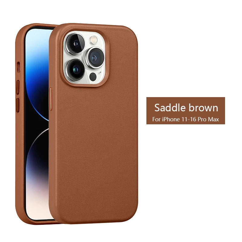 For Apple Magsafe Leather Case for IPhone 16 15 14 13 Pro Max Case Official Original Wireless Charging Magnetic Cover 17 Pro Max