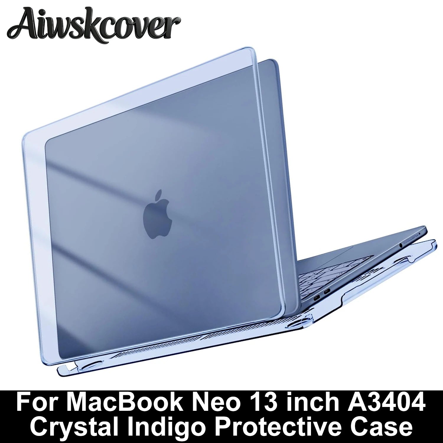 Crystal Indigo Case For MacBook Neo Case 13 inch 2026 Model A3404 with A18 Pro Chip, Crystal Protective Hard Shell Case For Neo