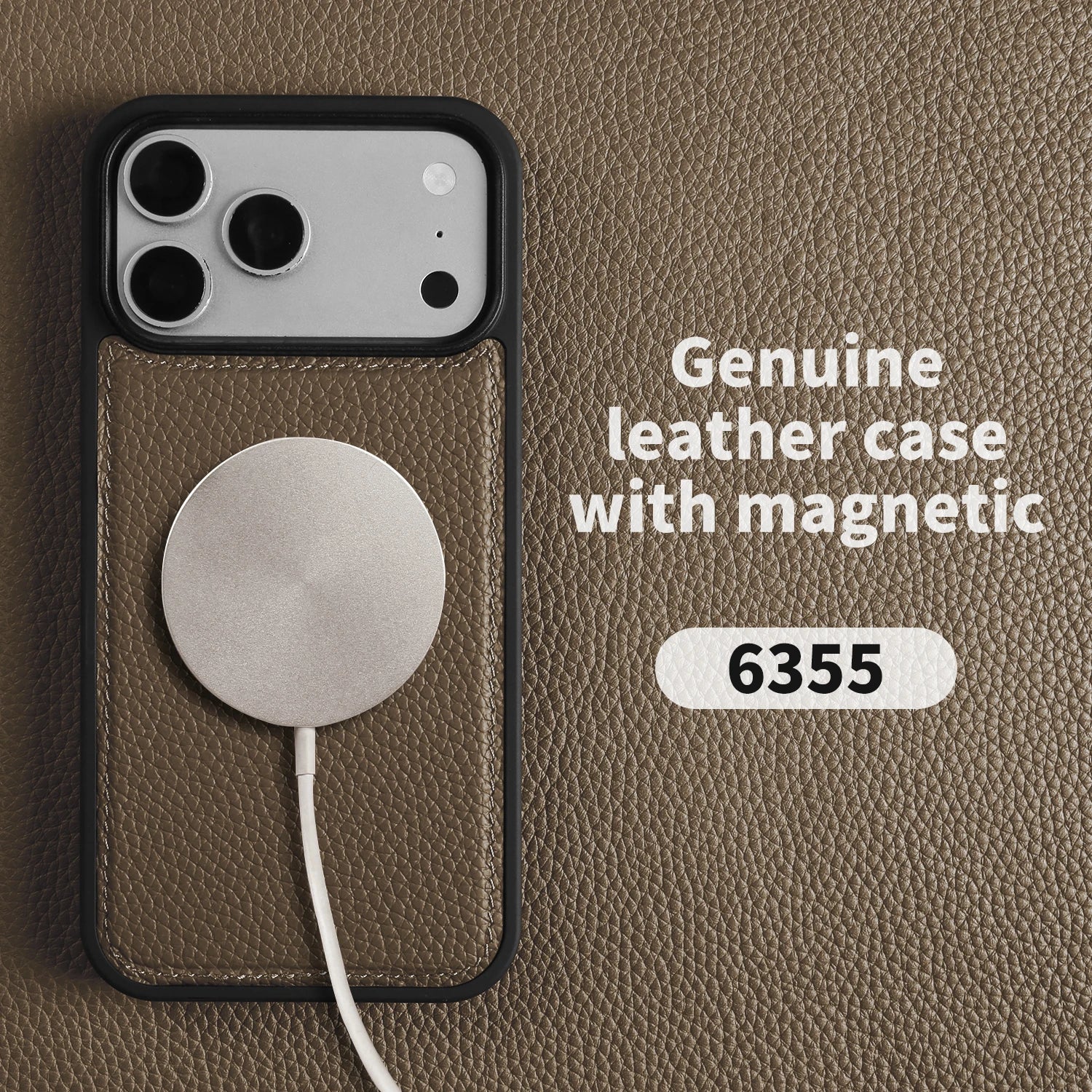 Magnetic Lychee Genuine Leather Case For iphone Air 17e 16e 11 12 13  14 15 16 17 Pro Max Phone Back Cover For Magsafe Case Capa