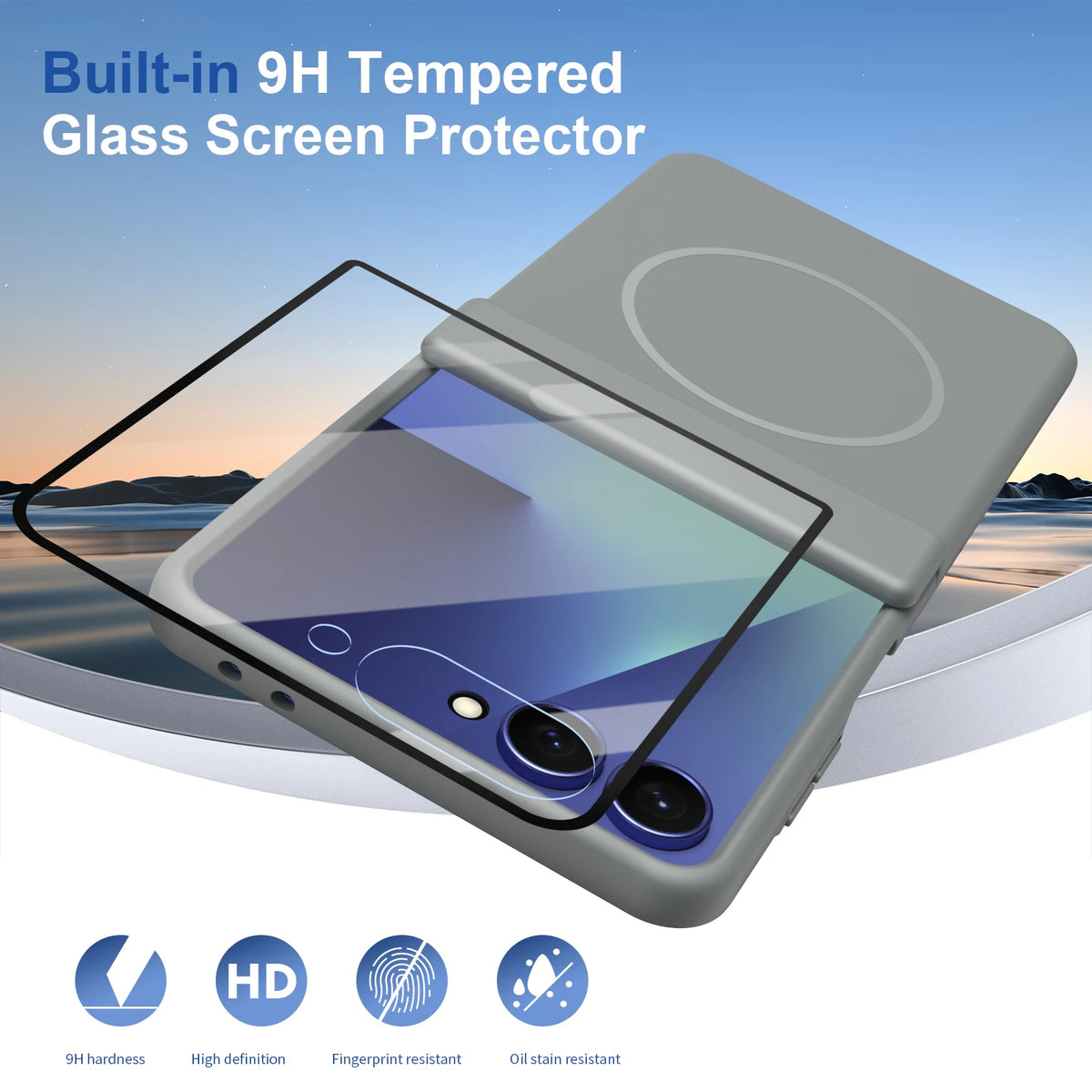 Hinge Protective Magnetic for Samsung Z Flip 8 7 FE 6 5 4 3 with Tempered Protective Film Phone Case for Samsung Galaxy Z Flip 8