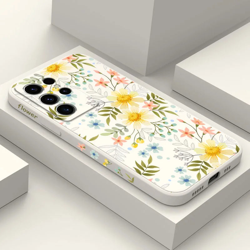 Kiss Flowers Phone Case For Samsung Galaxy S25 S24 S23 S22 S21 S20 S10 S10E S9 Ultra Plus FE Note 20 Ultra 10 9 Plus Cover