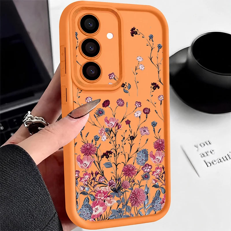 Flower Case For Samsung Galaxy S24 S23 S22 Ultra S21 S20 FE A36 A53 A16 A34 A15 A35 A54 A55 5G A56 S25 S26 A17 A27 A37 A57 Cover