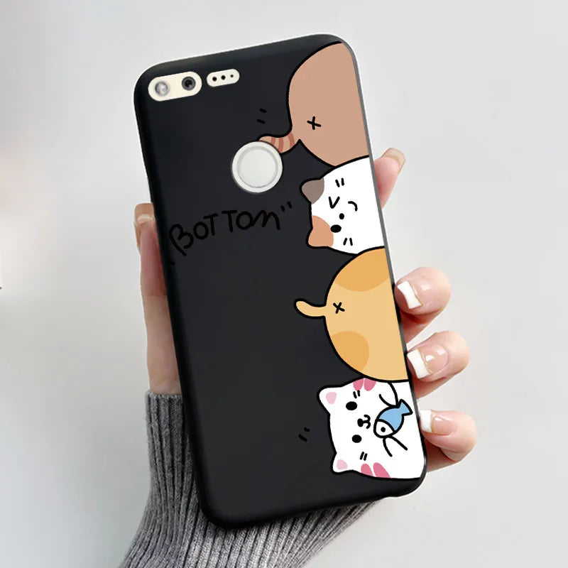 For Google Pixel 1 Case Aesthetic Cute Cat Shockproof Silicone TPU Soft Back Cover for Google Pixel 1 Pixel1 XL Phone Case Coque