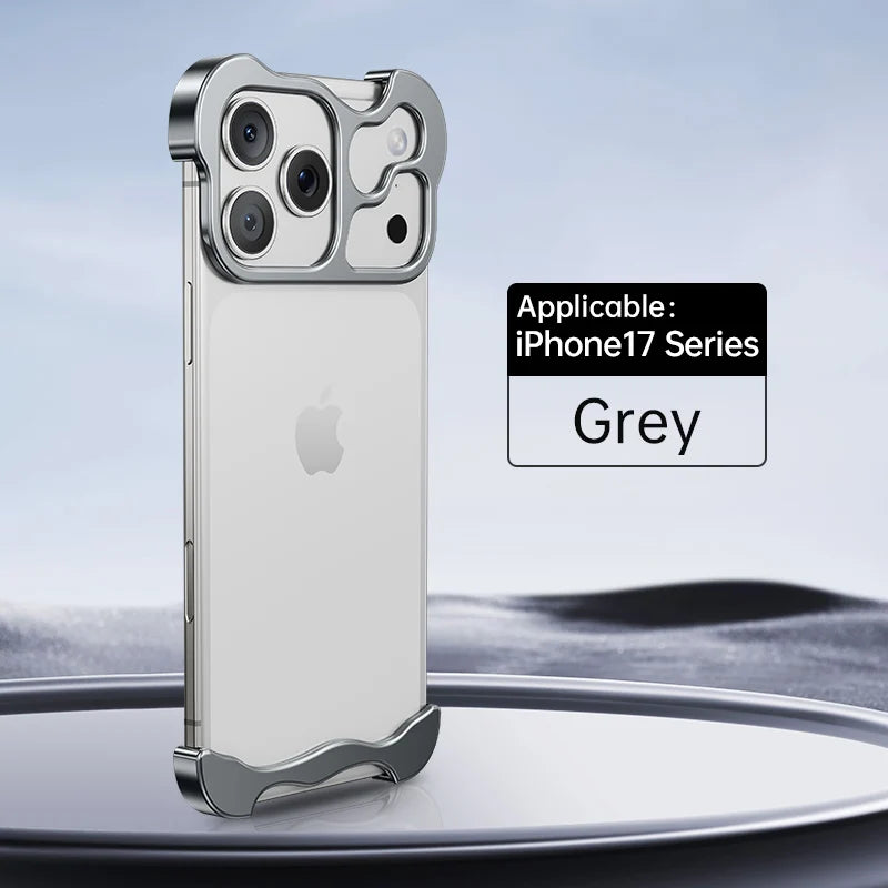 Luxury Irregular Aluminum Alloy Bumper Phone Case For IPhone 12 13 14 15 16 17 Pro Max 17Air Lens Film Protection Metal Cover