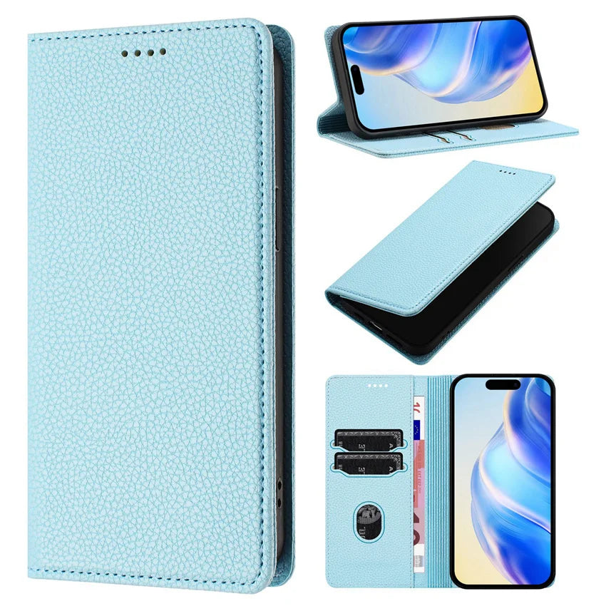 Rfid Blocking Leather Case For Samsung Galaxy S25 S24 S23 S22 S21 S20 Ultra Plus FE 5G Magnetic Wallet Flip Card Slot Cover