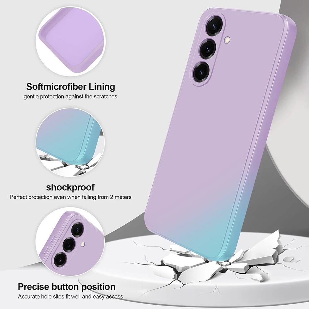 Square Silicone Soft Case For Samsung Galaxy S25 Edge S24 S23 S21 S20 FE S22 Ultra Plus Luxury Matte Back Cover Coque Fundas