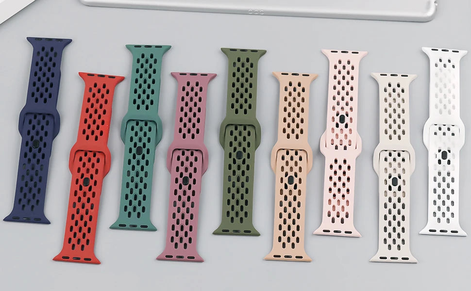 Silicone Strap For Apple Watch Band 46mm 44mm 45mm 42mm 41mm 40mm 49mm Sport Correas Bracelet iWatch Series 11 10 9 8 SE Ultra 2