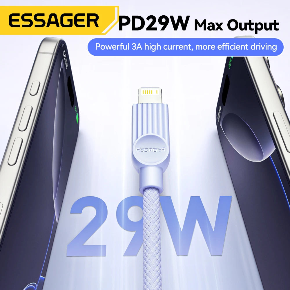 Essager 29W Type C To Lightning USBC Cable Macaron Fast Charging Cable For iPhone 14 13 iPad Macbook AirPods Fast Charge Wire