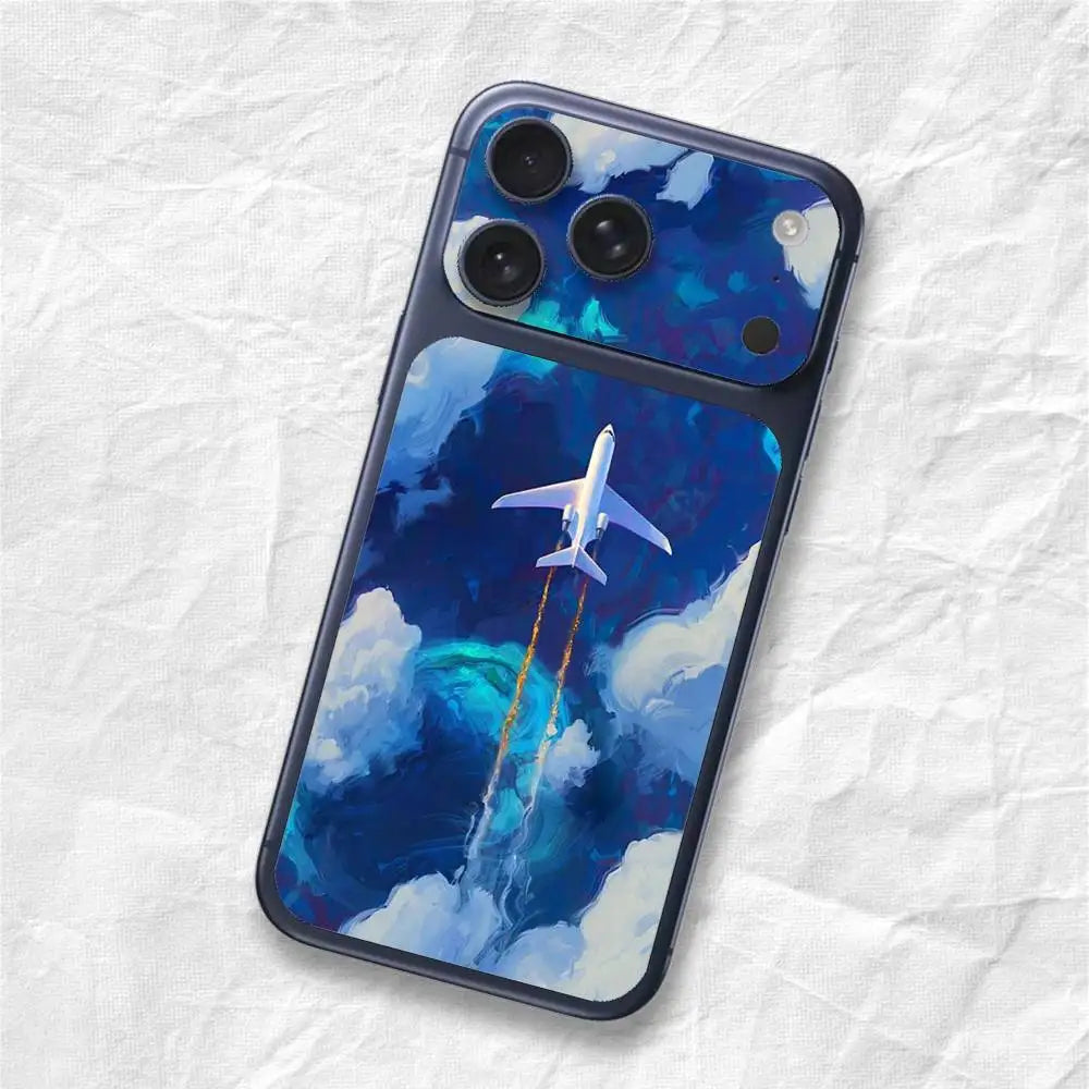 Airplane Pattern Sticker Film Wrap Decal Sticker for iPhone 17 Pro Max