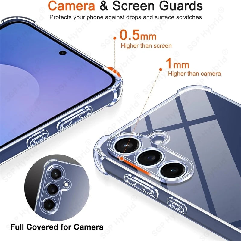Shockproof Clear Silicone Soft Case For Samsung Galaxy S25 FE 5G Back Cover Shell On SamsungS25FE GalaxyS25FE Ultra-Thin S25FE