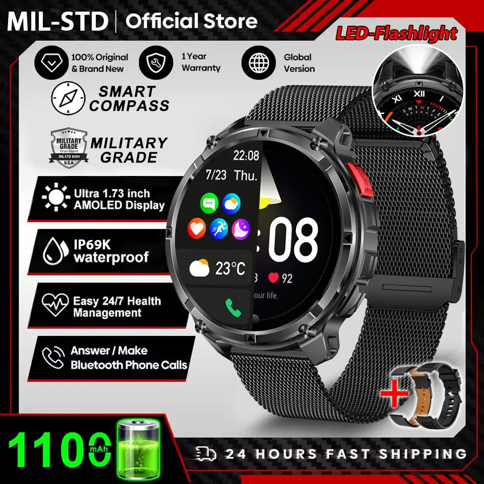2026 New T-Rex3 Pro GPS Sports 1100mAh Smartwatch Men 120-Day Standby Clock Rugged Outdoor Sport 10ATM Waterproof Call Watches