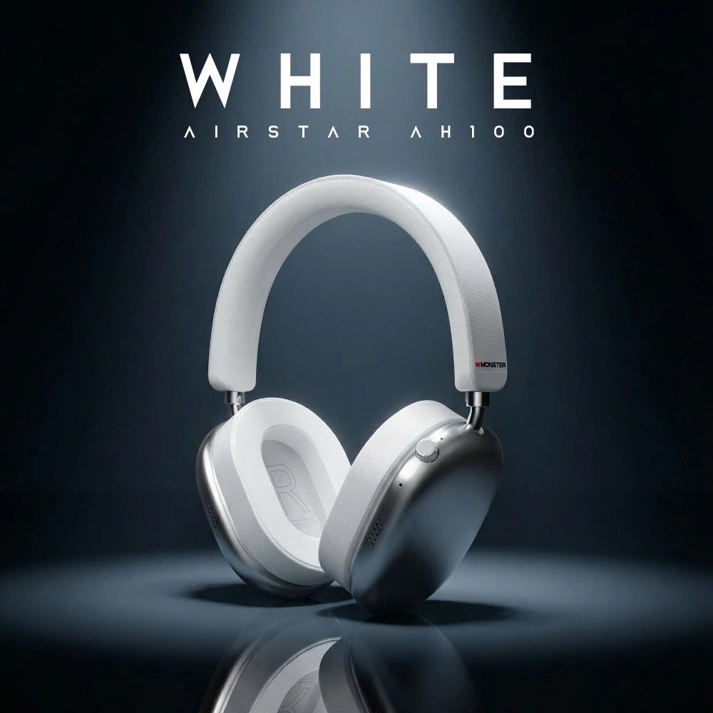 Monster AH100 ANC Bluetooth 6.0 Over-Ear Headphones with 45dB Active Noise Cancellation Hifi Stereo Overear Wireless Earphones