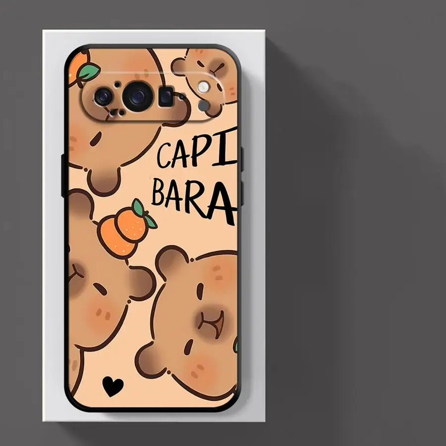 Funda Phone Cover Case for Google Pixel 10A 6a 9a 8a 10 9 Pro XL 7a 6 7 8 Pro Cute Cartoon Capybara