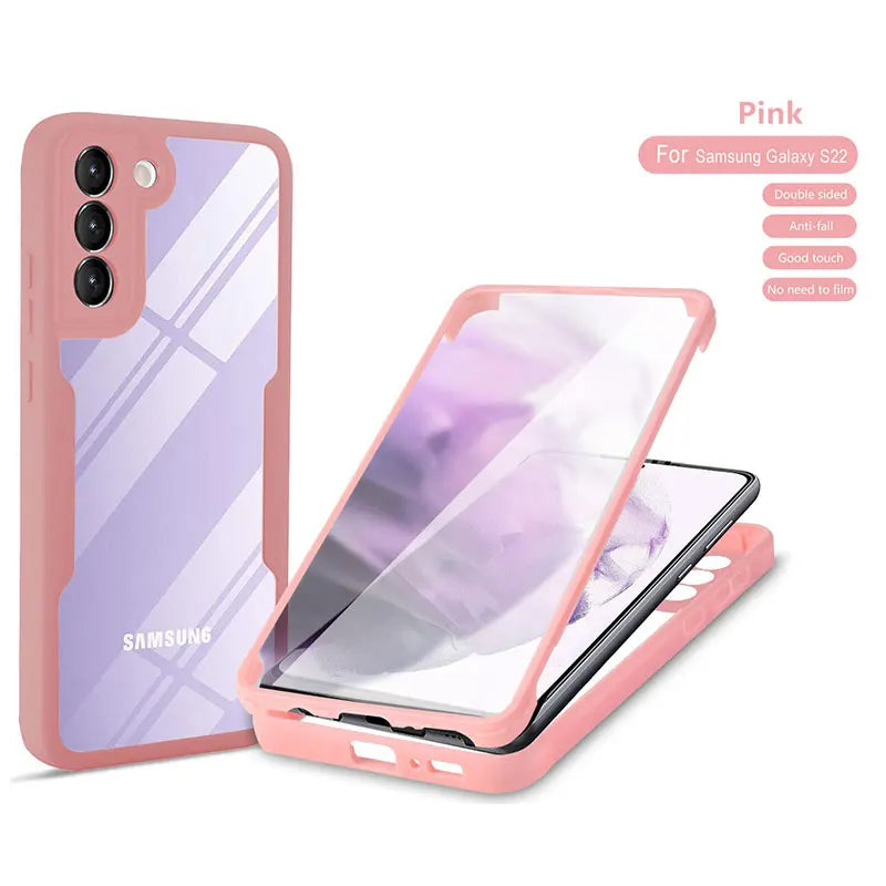 360° Full Cover Case for Samsung Galaxy S24 S25 Ultra S22 S23 S21 Plus Fe A54 A34 A24 A14 A53 A33 A23 A13 Shockproof Soft Cover