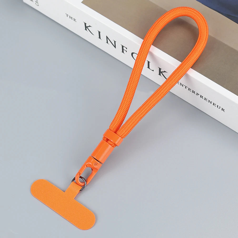 Universal Adjustable Mobile Phone Lanyard Short Wrist Strap with Self-locking Anti-drop Design Durable Polyester Phone Strap