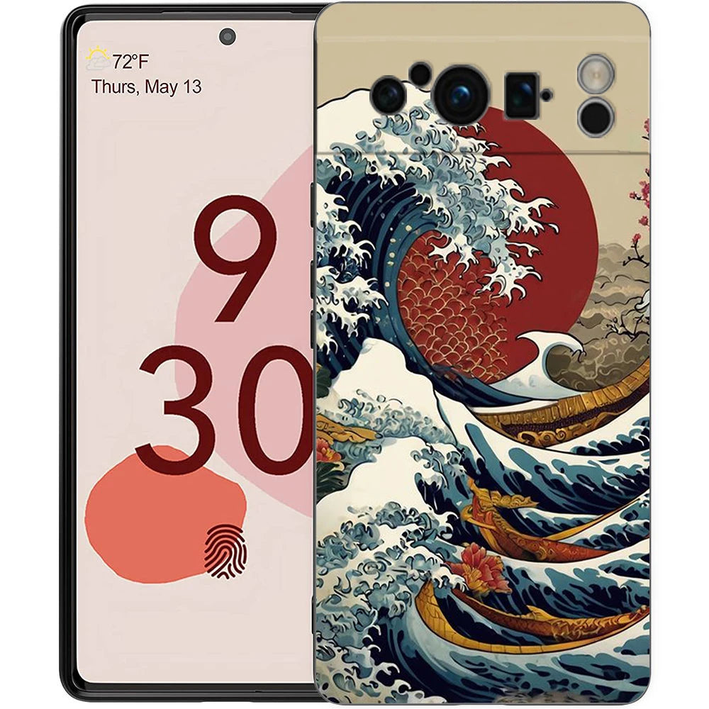 For Google Pixel 10 Pro Phone Case Pixel 9 Pro XL TPU Case Pixel 8 Pro 9A 8A 7A 7 6A 6 Pro Cover Japan Osaka Kanagawa Label