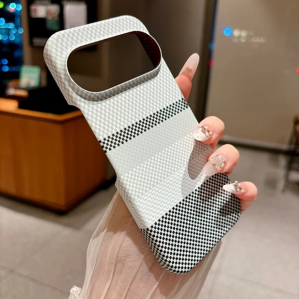 Business Carbon Fiber Texture Slim Case For Google Pixel 11 Pro XL 8 9 10 Pro For Magsafe Half-pack Anti-drop Protect Back Cover