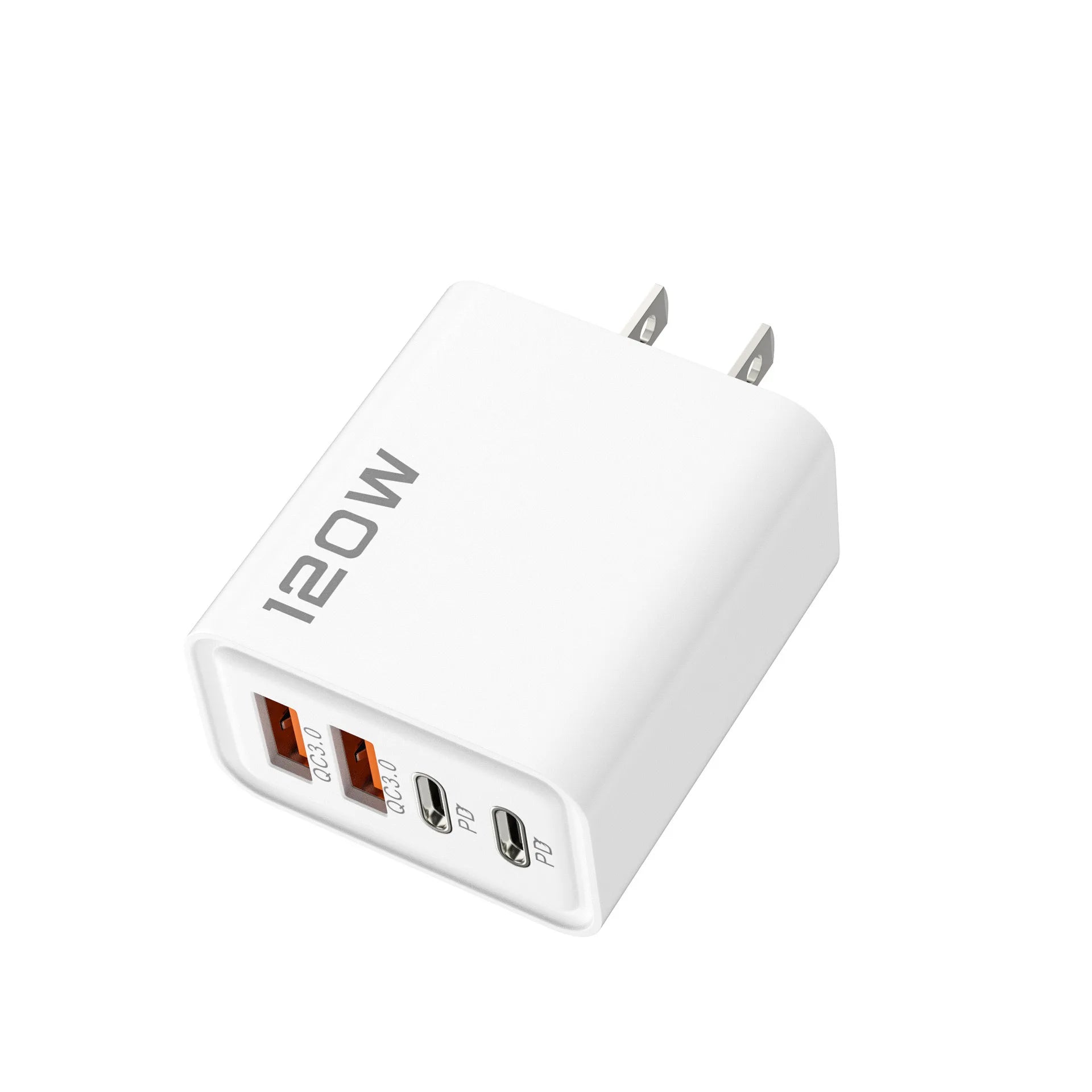 120W 4 Port USB Type C Charger Fast Charging Data Cable USB Phone Charger Adapter for Samsung iPhone Xiaomi Huawei Wall Charger