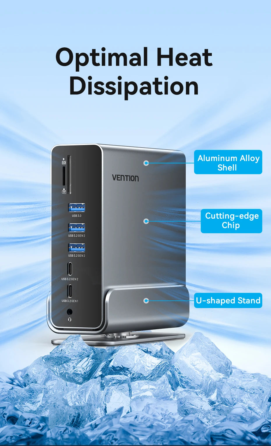 Vention USB C MST Docking Station 15 in 1 4K@60Hz HDMI DP Triple Monitor USB 3.2 HUB PD 100W Adapter for MacBook Win HP Laptop