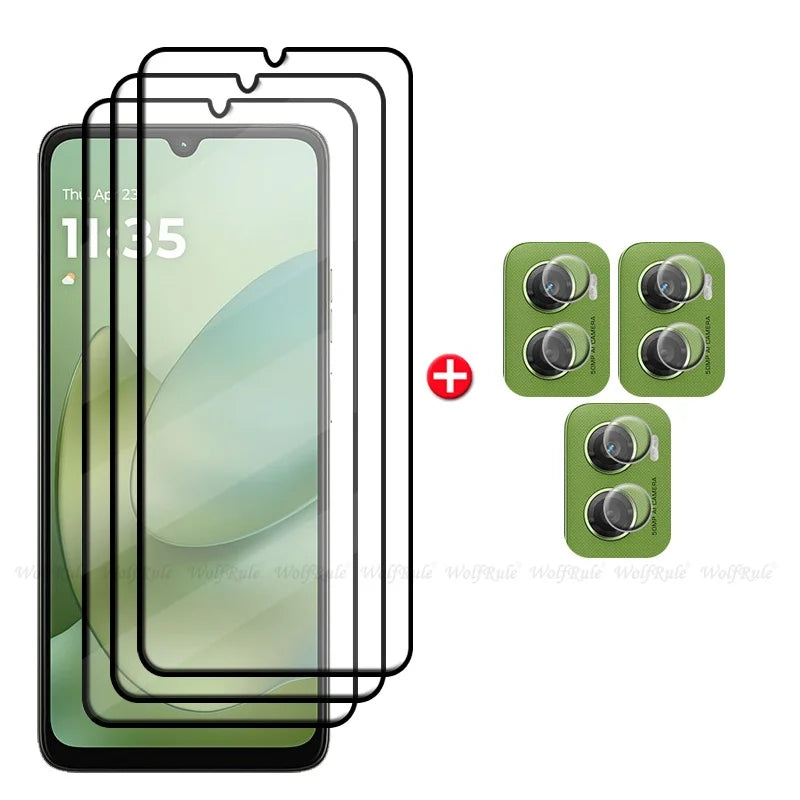 6-in-1 For Moto G06 Glass For Motorola Moto G06 Tempered Glass 9H HD Full Glue Cover Screen Protector For Moto G06 Lens Glass