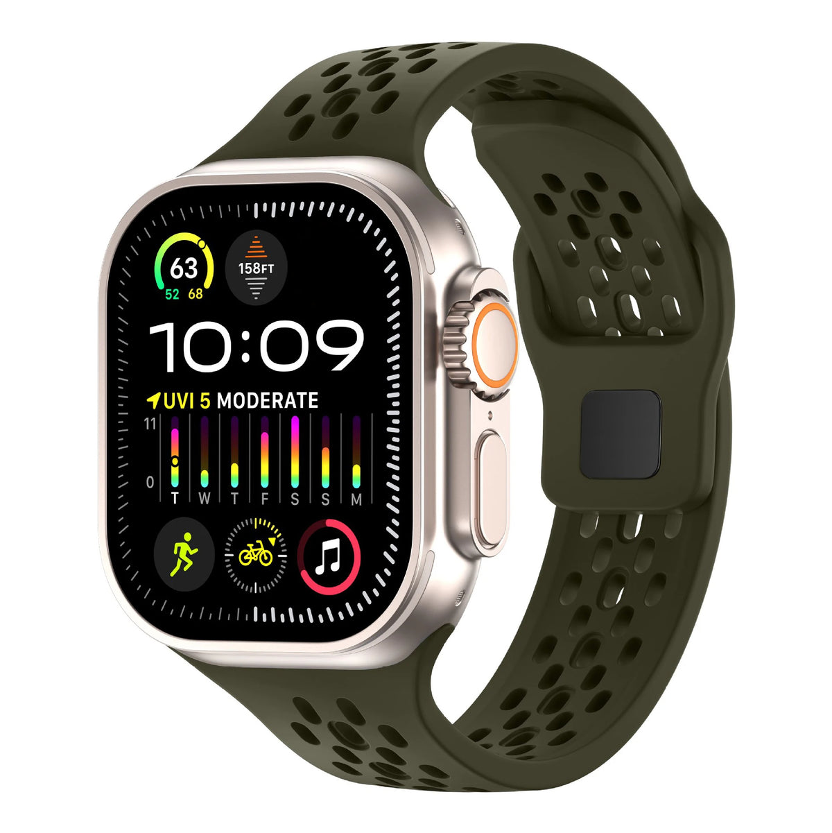 Breathable Silicone Strap for Apple Watch Ultra 4 3 2 49mm 46mm 45mm 41mm 44mm 42mm Band Bracelet for Iwatch Series 12 11 10 9 8