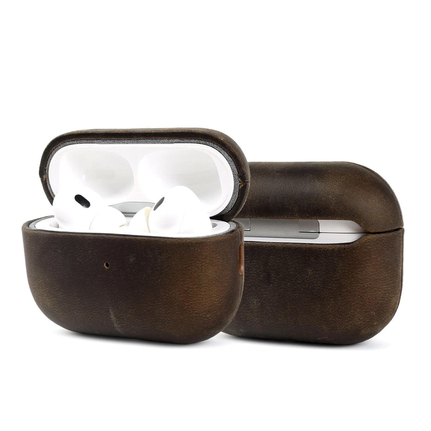 Crazy Horse Genuine Leather Case For Airpods Pro 2 Cases Airpods 4 3 Handmade Wireless Bluetooth Earphone Box Protective shell