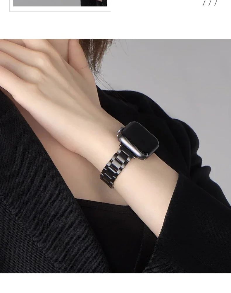 Stainless Steel Strap for Apple Watch Ultra 2 49mm 45mm 44 42mm 38 40 41mm Steel Watch Strap for IWatch Series 9 8 7 6 5 4 Se 3