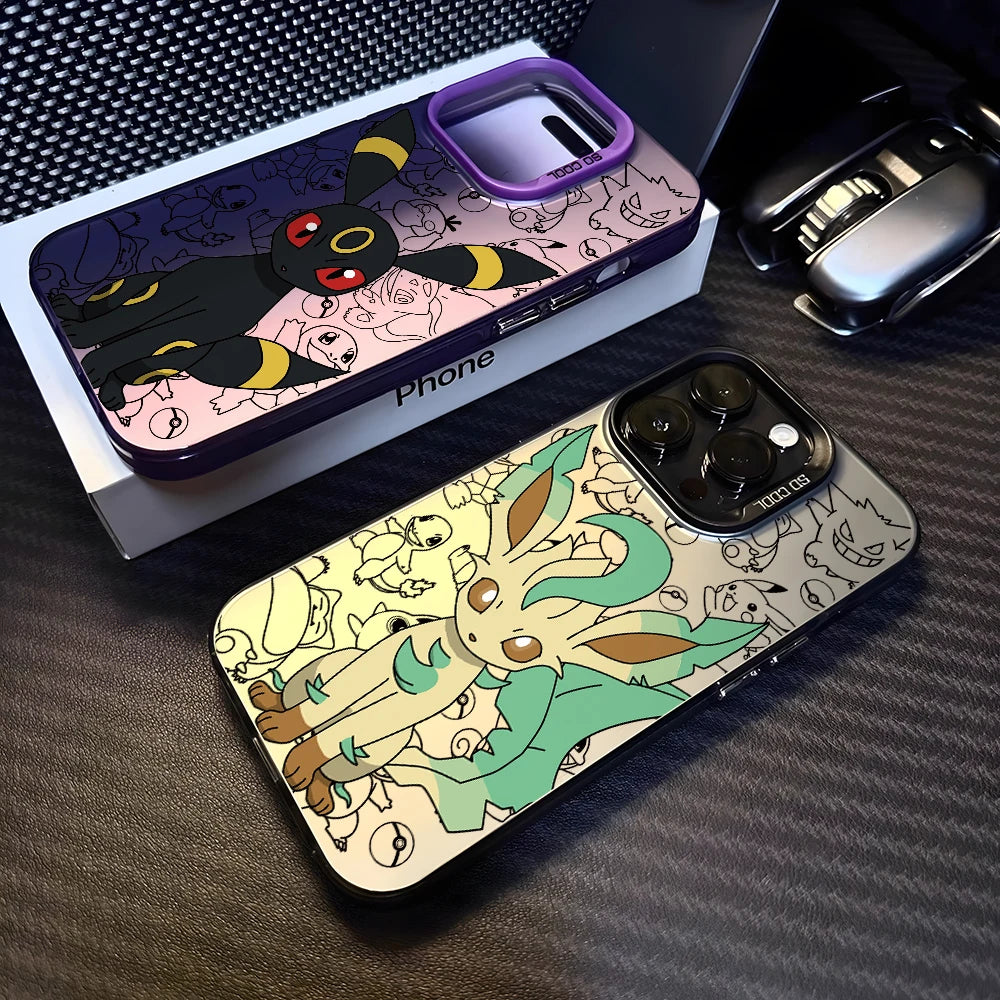 Cartoon Pokemons Umbreons Phone Case for Samsung Galaxy S26 S25 Edge S24 S23 S22 S21 FE S20 Ultra Plus 5G Silver Hard Cover