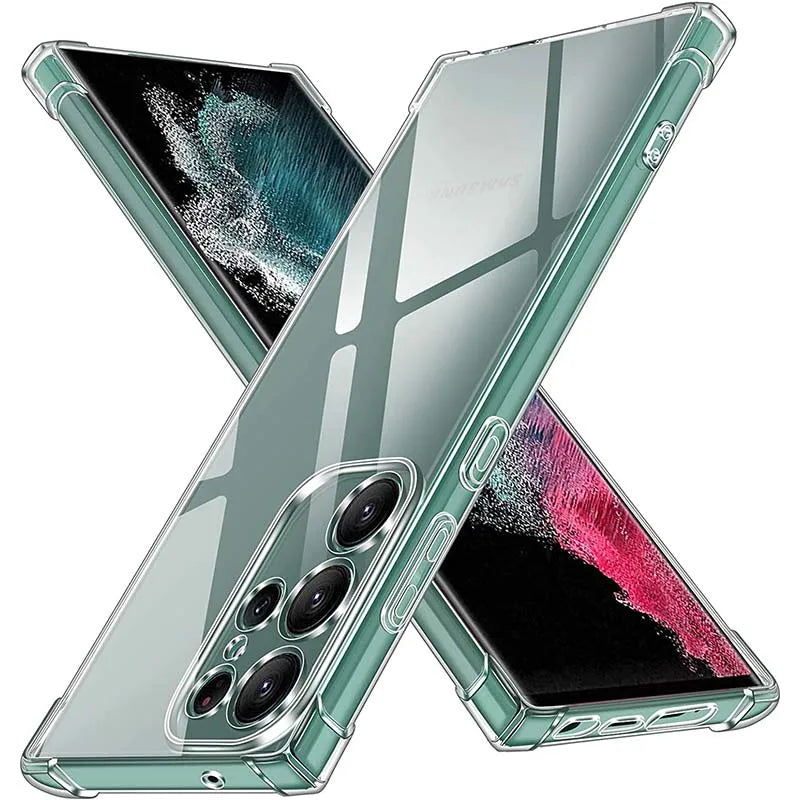 Air-Bag Shockproof Clear Case For Samsung Galaxy S25 S10 S20 S21 S22 S23 S24 FE S 25 Plus S26 Ultra Transparent Cover Case