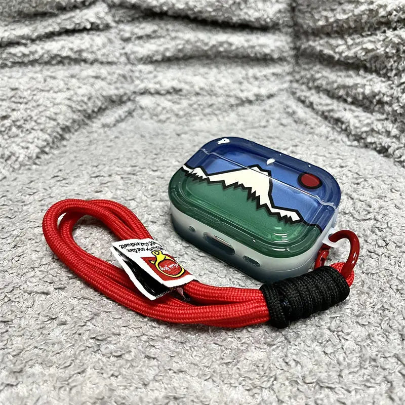 Cartoon Snowy Mountain AirPods Protective Case Compatible with pro 2 pro Apple 3rd Gen Headphones Second Generation Shell
