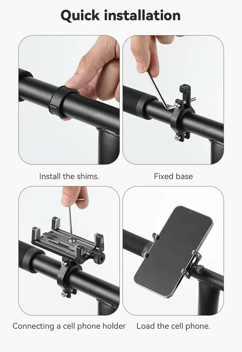 Phone Scalable Aluminum Alloy Bracket for Phone Holder Motorcycle Electric Bicycle Smartphone Cnc Four Claws Bike Holder