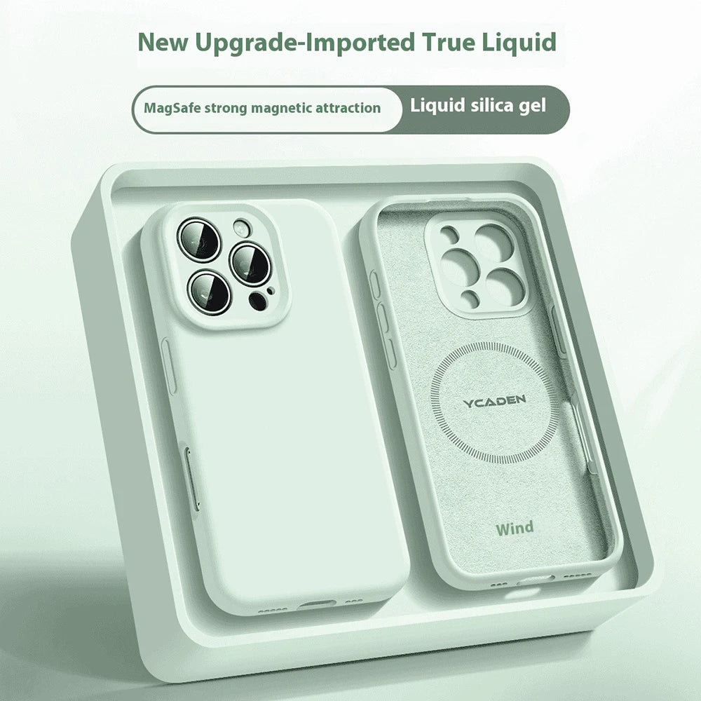 Candy Color Phone Case For iPhone 17 16 15 14 13 12 Pro Max Air For Magsafe Magnetic Wireless Charge Soft Liquid Silicone Cover