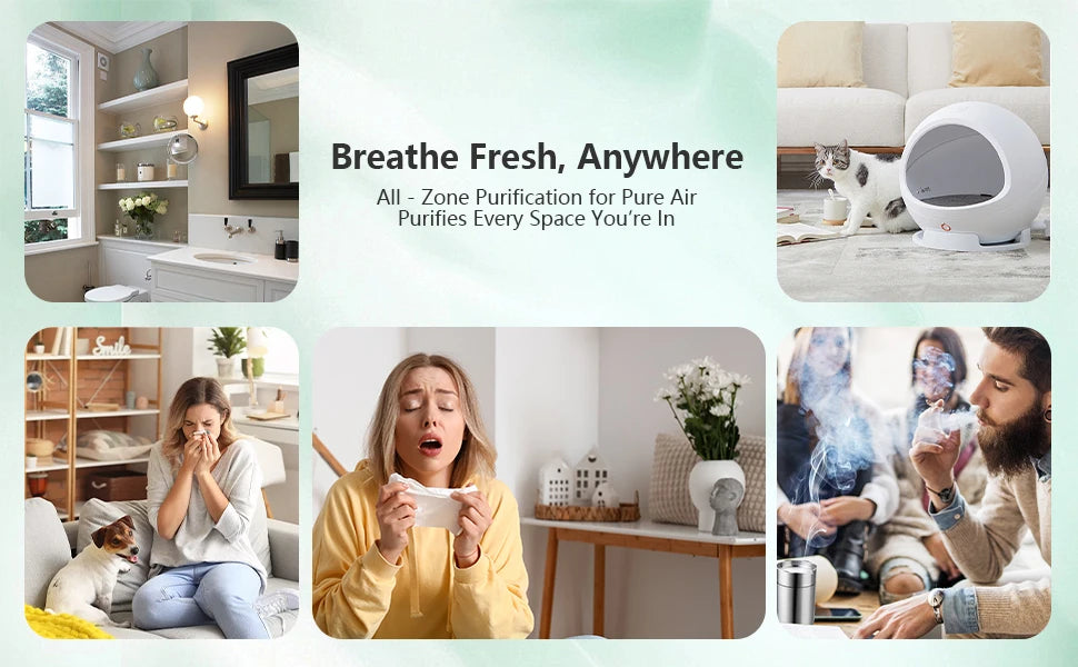 Home Air Purifier Without HEPA Filter Water‑Washing Air Scrubber Portable Mini Air Humidifier, Cold Air Scent Diffuser Machine A