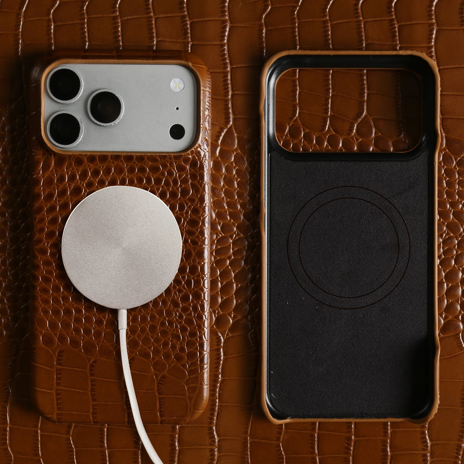 Real Leather Case Crocodile Pattern For iPhone 17 Pro max Air 16 pro 15 14 13 12 11 Luxury Wireless charging Protective Cover