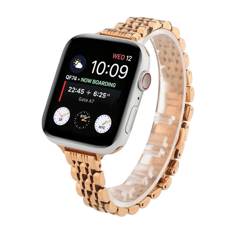 Women Slim Strap for Apple Watch Band Ultra 4 3 2 49mm 46mm 42mm 45mm 44mm Metal Wristband for IWatch Series 12 11 10 9 8 7 6 SE