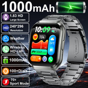 New Smart Watch Man 1000mAh Long Standby Outdoor Smartwatch Men IP68 Waterproof Heart Rate Sport BT Call Big Battery Smart Watch
