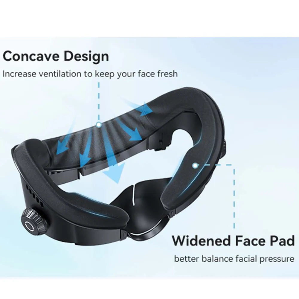AMVR FC4A PU Leather Face Mask Cover for Meta Oculus Quest 3 Facial Interface Multi-Vent Ice Silk Face Pad for Halo Head Strap