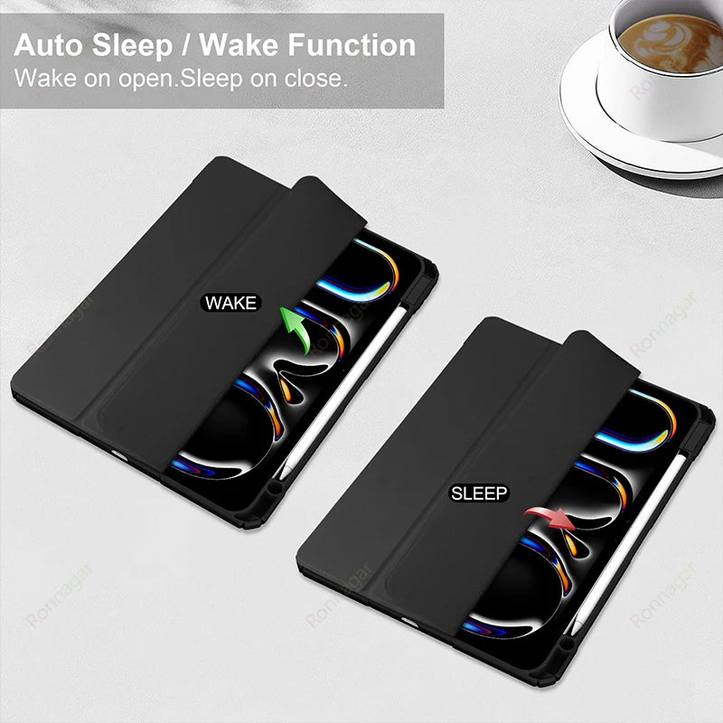 Smart Case for iPad A16 A19 12th 11th Gen 2026 2025 2024 Air11 13 M4 M3 Air 8 7 6 Air 5 4 Pro11 13 M4 M5 M2 10th 9 8 7 10.2 10.5