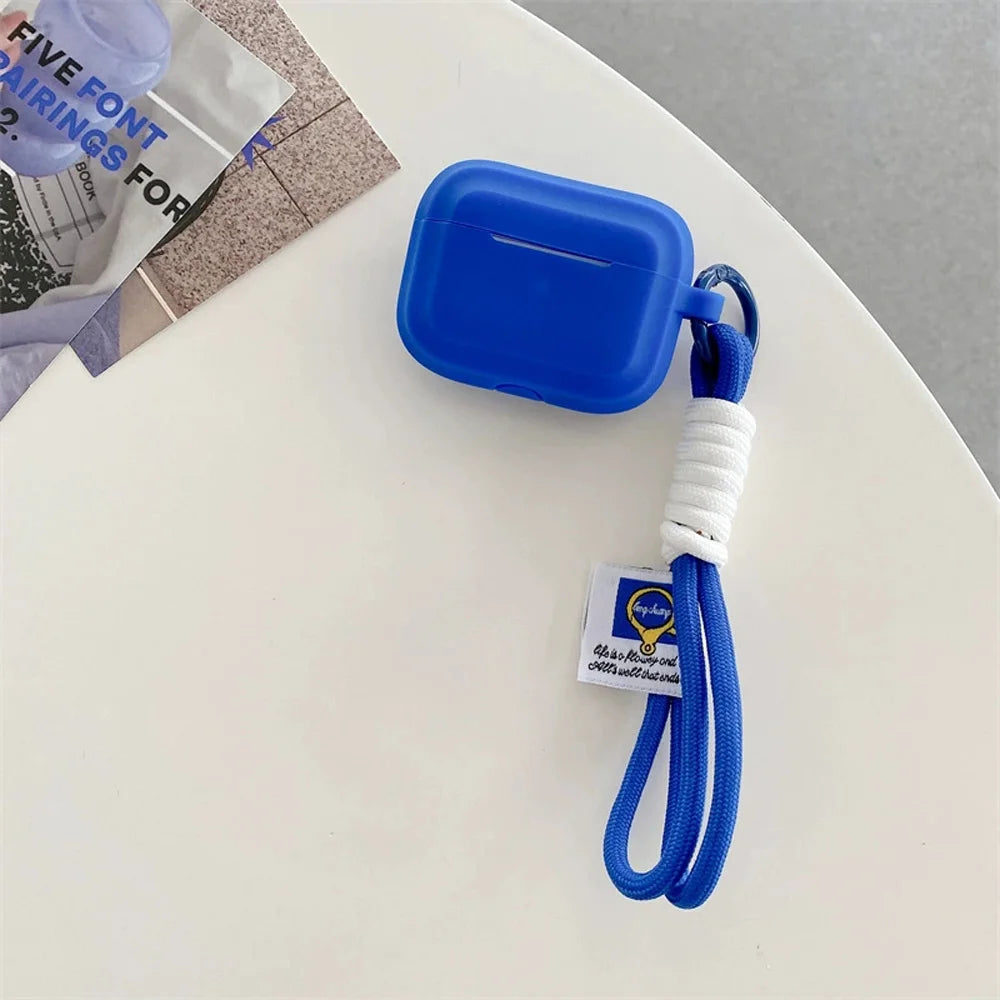 Klein Blue Snow White Solid Color block Silicone Earphone Case For AirPods pro 2 Bluetooth Charging Box Cover For AirPods 2 3 4