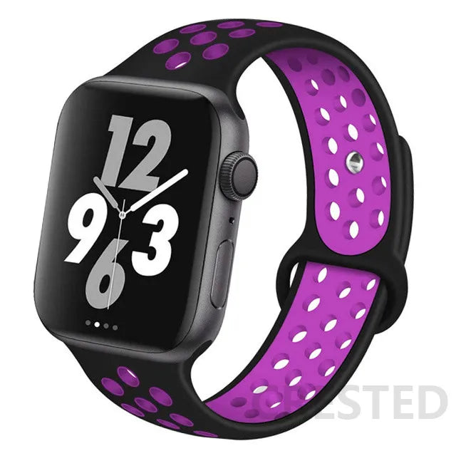 Sport Strap For Apple Watch band 44mm 40mm 49mm 45mm 41mm 42mm Breathable bracelet correa iWatch Series Ultra 4 12 11 10 9 8 SE