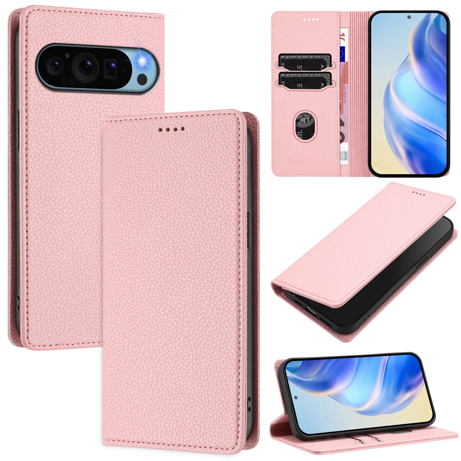 Flip Leather Phone Case for Google Pixel 6 7 8 9 Pro XL Pixel 9A 8A 7A 6A Matte Wallet Case for Pixel 5A 5XL Card Holder Cover